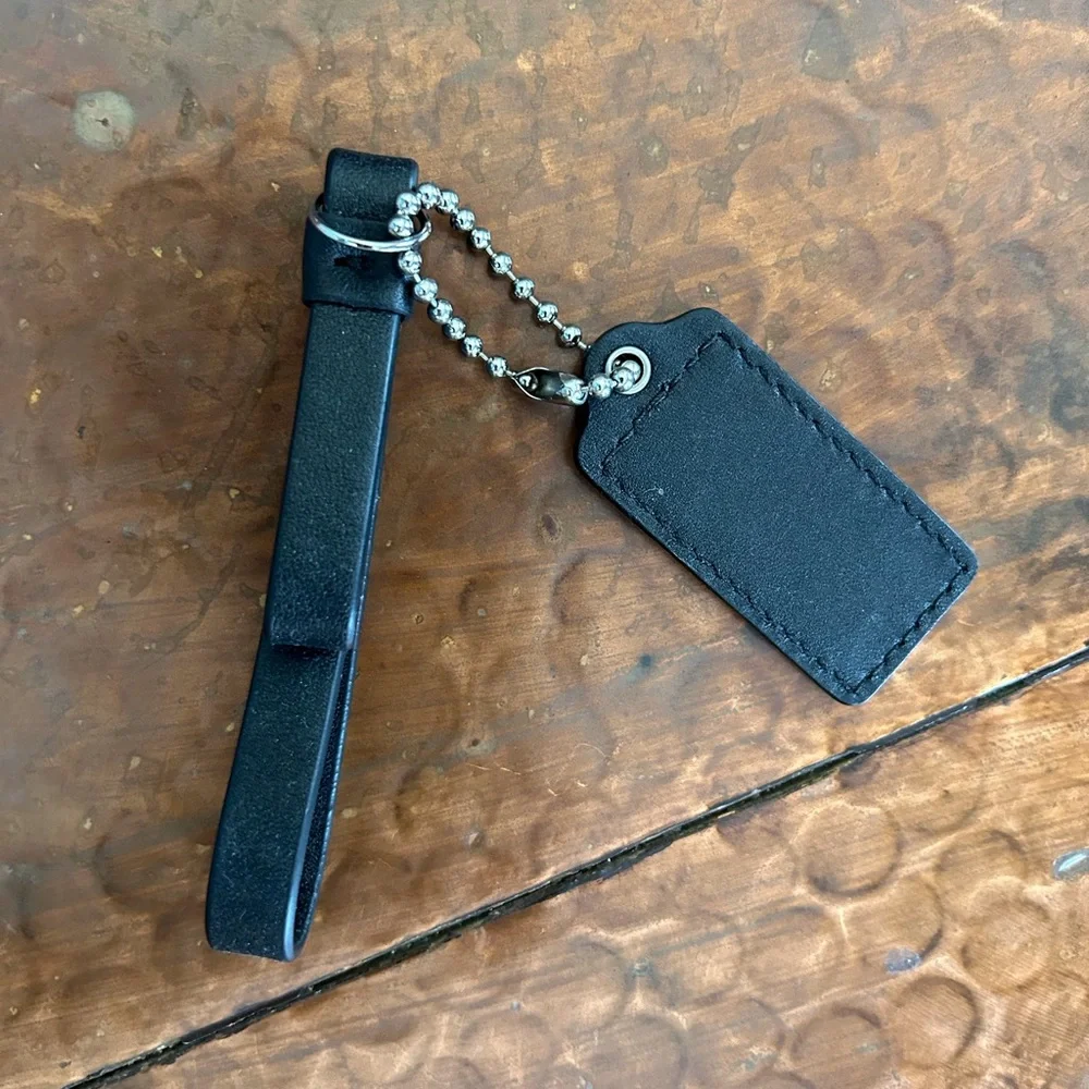 COACH Black Leather Tag  Keychain - Picture 2 of 2